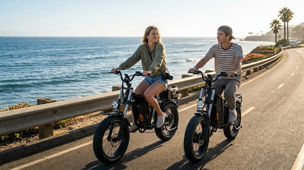 The Seemoon SM2 moped style ebike is suitable for leisurely weekend rides along coastal trails.