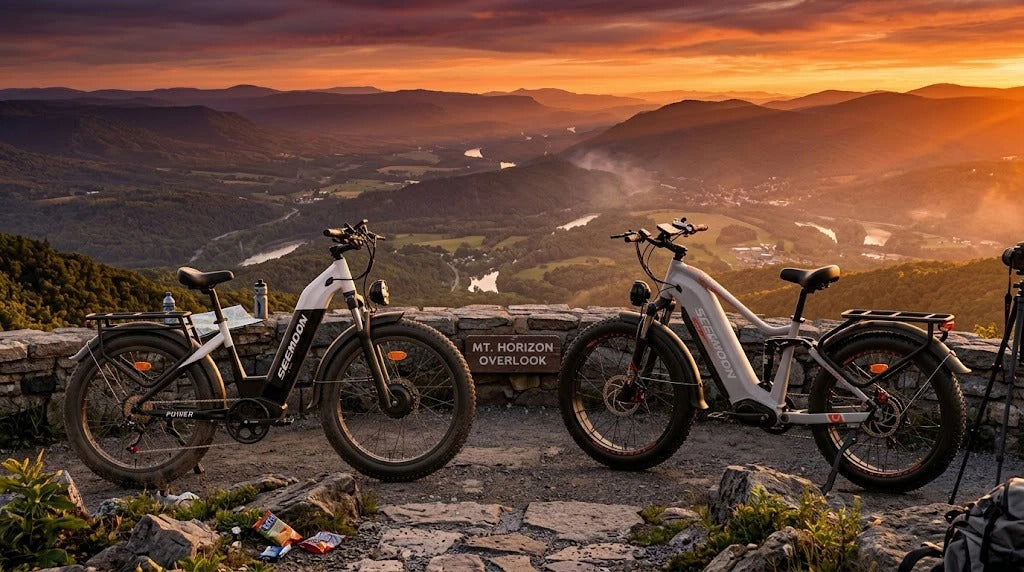 The Seemoon SM1 and SM3 dual motor ebikes are suitable for city commuting and off-road riding, respectively.