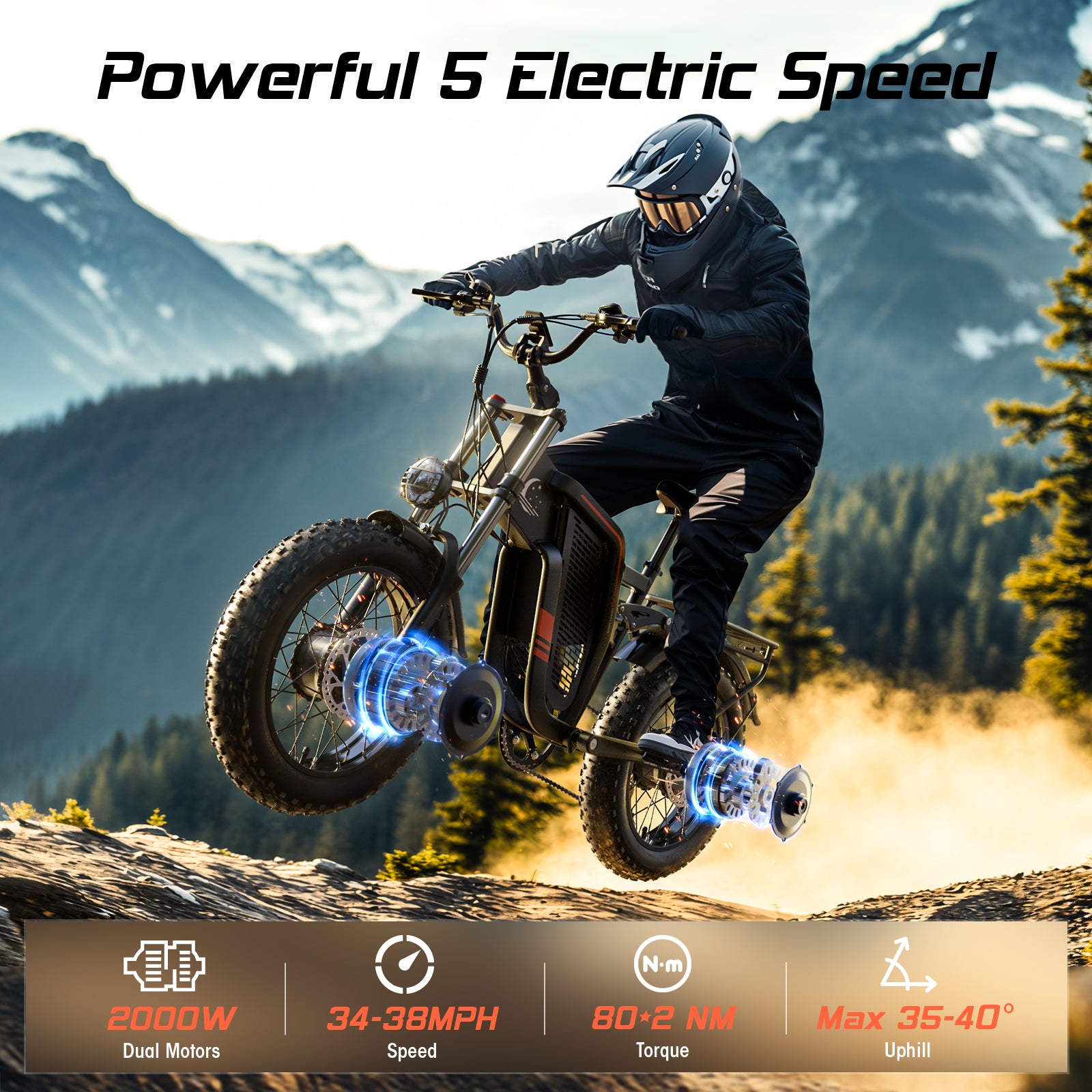 SM2 Dual Motor Electric Bike for Powerful Off-Road Riding