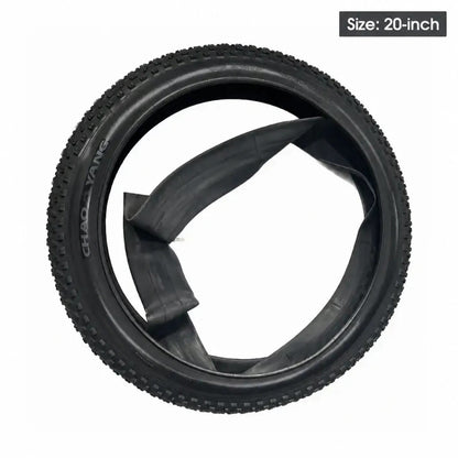 20-inch studded, puncture-resistant inner tubes and tires for Seemoon fat-tire e-bikes.