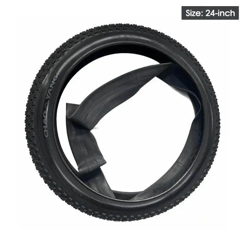 24-inch studded, puncture-resistant inner tubes and tires for Seemoon fat-tire e-bikes.