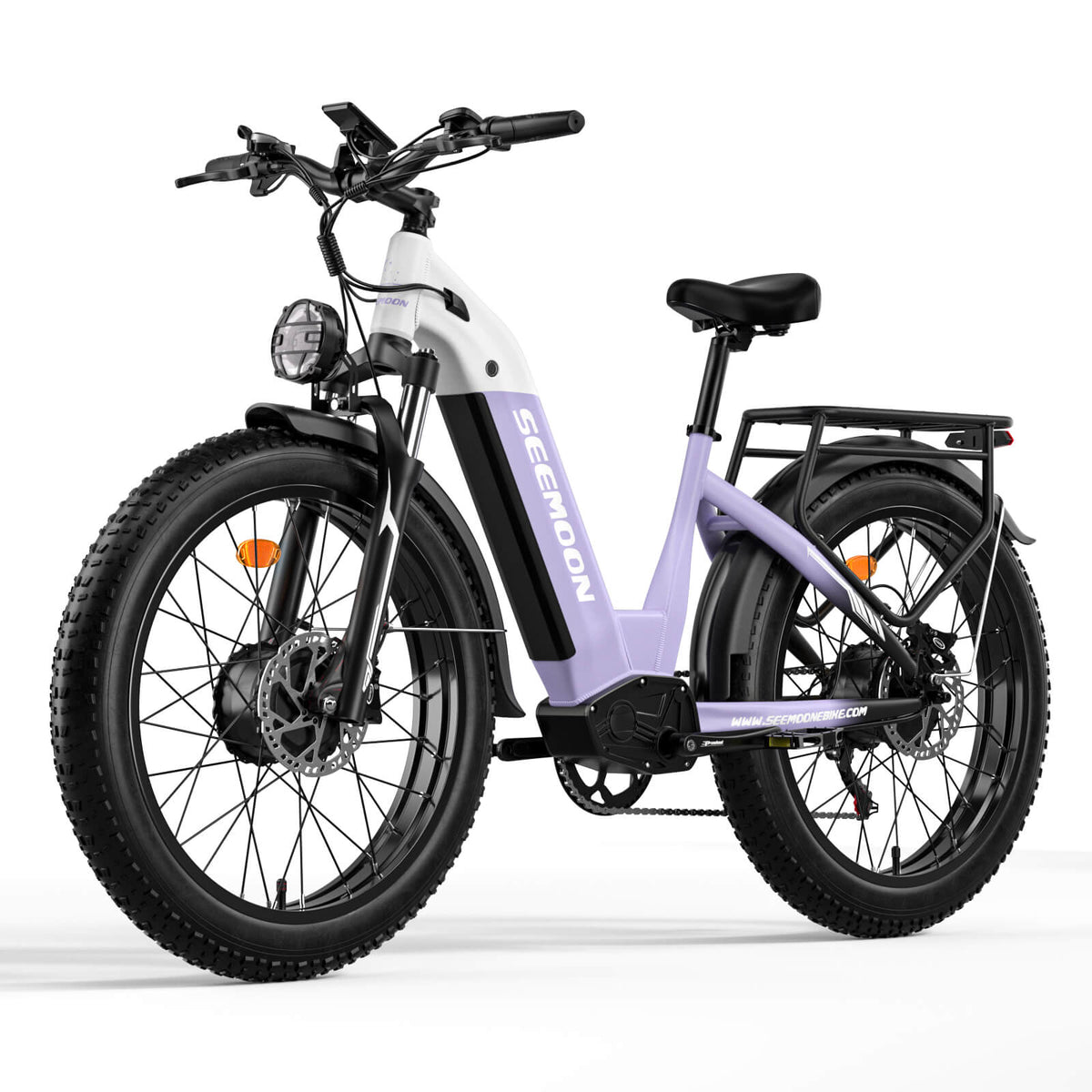 Side view of Seemoon SM1 electric bike in purple