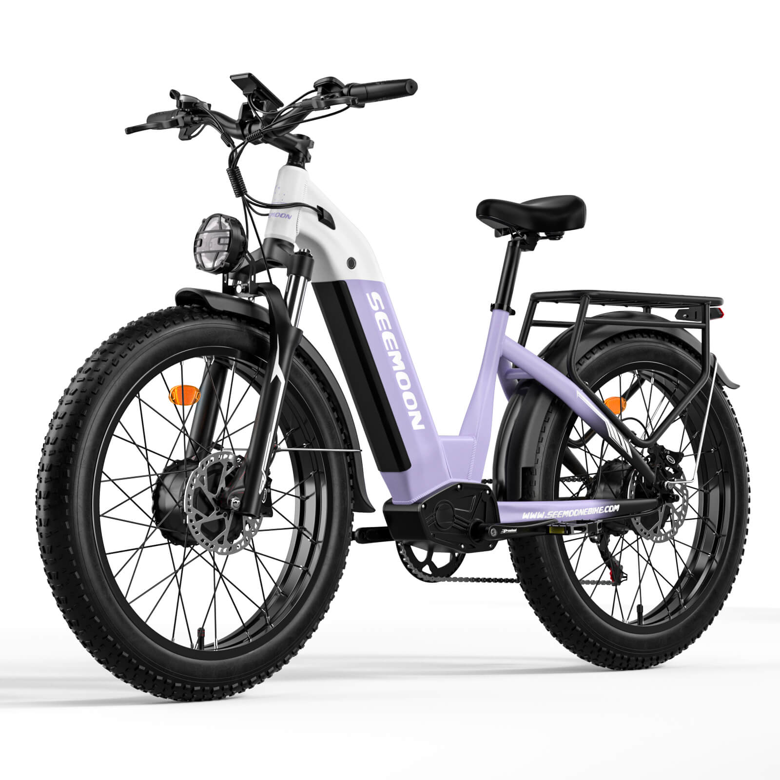 Side view of Seemoon SM1 electric bike in purple