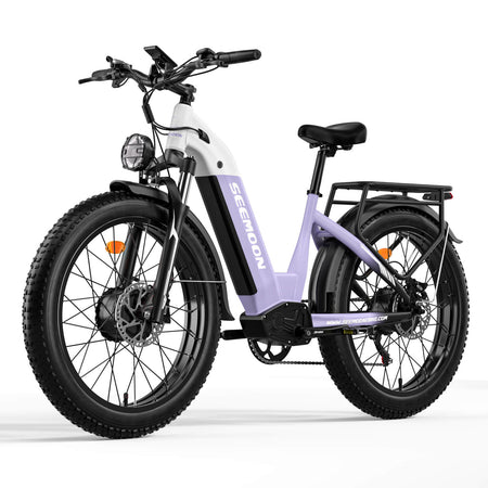 Side view of Seemoon SM1 electric bike in purple