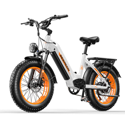 seemoon sm5  Fat tire ebike white orange