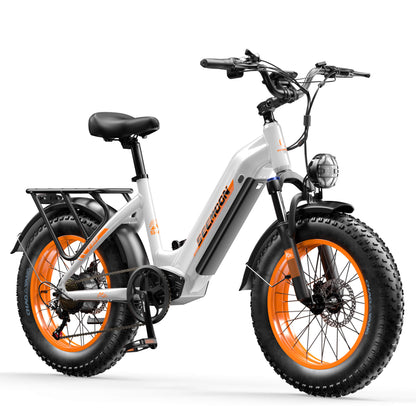 seemoon sm5  Fat tire ebike white orange