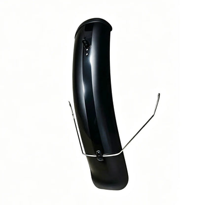Full-coverage front and rear fender set for seemoon electric bike, matte black finish with glossy stripe and stainless steel stays.